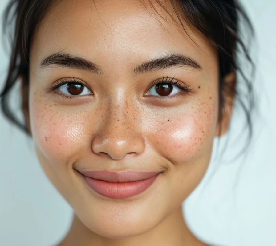 Woman with freckles and uneven skin tone before pigmentation treatment